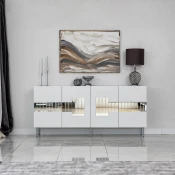 Hanah Home Komoda Paris 180x80x40cm Belo-Srebrna