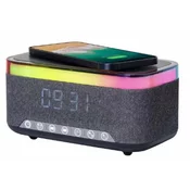 Gembird Digitalni sat+alarm sa bežicnim punjenjem, zvucnikom i FM radiom - DAC-SPKBT-QC15-BK