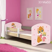 Djecji krevet ACMA s motivom, bocna sonoma 140x70 cm 33 Cats