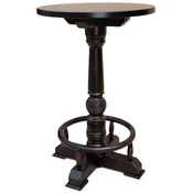 Casa Padrino luxury bar table with footrest dark brown A� 75 x H. 110 cm - Round solid wood table - Round solid wood bar table - Solid wood furniture - Bar furniture - Gastronomy furniture