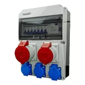 shumee Gradbena razdelilna omarica 32A 16A 3x230V zaščitena z RCCB z vtičnicami Bals WK-4328-D