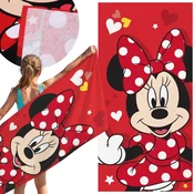 Disney Miška Minnie Rdeča, HITRO SUŠEČA brisača za plažo, kopalna brisača, 100% BOMBAŽ 70x140 cm OEKO-TEX