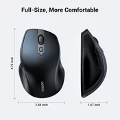 Brezžična miška UGREEN Bluetooth 5.0 in 2,4 Ghz z USB sprejemnikom s 5 gumbi za MacBook, PC, namizni