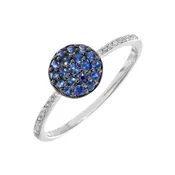 DIAMANT LETERNEL Prstan Ring aus 375 Weißgold mit 0.44 Karat Diamant mit Saphir srebrna