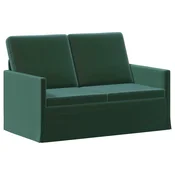 vidaXL Dvosedenjski kavč Temno zelena 130 x 81 x 82 cm Žamet