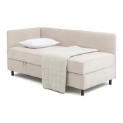 Bež oblazinjena postelja s prostorom za shranjevanje z vzmetnico 90x200 cm Avela – Bonami Selection