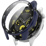 GS Ovitek 2 v 1 + kaljeno steklo za Huawei Watch GT 4 46 mm, moder