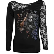 Ženski top z dolgimi rokavi SPIRAL - GOTHIC GRACE - črn - K139F439