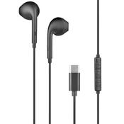 OEM BigBen, Lahke in kompaktne slušalke USB-C z mikrofonom in 3 gumbi, Črna, (5000231569)