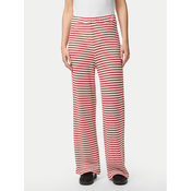 Pieces Hlače iz tkanine Manilla 17155071 Rdeča Wide Leg