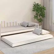 shumee vidaXL Posteljni okvir brez vzmetnice bel 90x200 cm masiven borov les