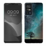 Prozirna futrola s dizajnom drvo za TCL 40 SE - plava
