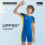 Swans Jednodelni kupaci kostim za decake, Plavi