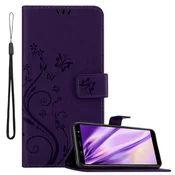 Cadorabo CADORABO Samsung Galaxy A6 2018 v klasična temno modra - ovitek v cvetličnem dizajnu z magnetnim zapiranjem, stoječo funkcijo in režami za kartice, (20564051)