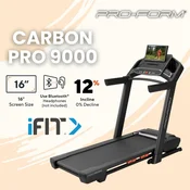 Pro-Form Carbon Pro 9000 traka za trcanje | 3,6 CHP motor, površina 51 x 152 cm, 16” HD zaslon | Ozbiljni kilometri bez odlaska od kuce
