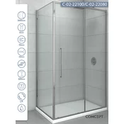 CONCEPT Tuš kabina Devon, Providno staklo 6mm, Srebrni ram, 100x80x200cm