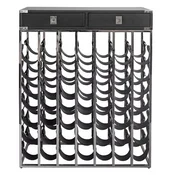 Casa Padrino luxury wine bottle rack with 2 drawers silver/black 84 x 25 x H. 104 cm - Wine Rack