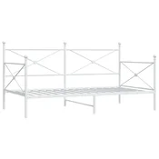 Vidaxl Dnevna postelja brez vzmetnice Bela 107x203 cm Jeklo