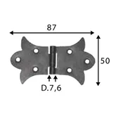 Preklopna šarka 87x50mm crna Sipa