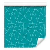 Tapeta Geometrijski vzorec, turkizno ozadje, turkizna sredina 50x1000 cm