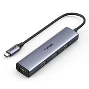UGREEN CM473 USB 3.0 Adapter HUB USB-C v 4xUSB
