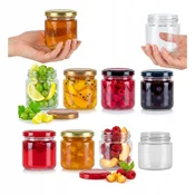 shumee Stekleni kozarci 100 ml za med, posodo za hrano, sladico, marmelado, sok, kozarec 10x