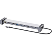 Docking postaja MANHATTAN 10-in-1 Multiport Hub, USB-C na 2x 4K 60Hz HDMI, 3x USB-A, USB-C PD 100W, USB-C, SD/microSD čitač, Gigabit RJ45