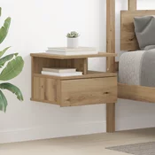 vidaXL lebdeča nočna omarica iz hrasta 40x31x27 cm inženirski les