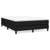 Vidaxl Box spring postelja z vzmetnico črna 160x200 cm blago