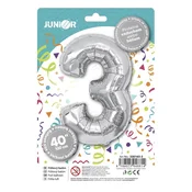 Lufi JUNIOR rođendanski balon, broj 3, 100 cm, srebrni