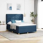 vidaXL vidaXL Box Spring postelja z ležiščem - Modra - 140x200 cm - Tkanina, (22053041)