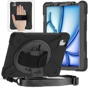 GS Ovitek za iPad Air 11 M4 2026/M3 2025/M2 2024, oklepni, vrtljiv za 360 stopinj, črn