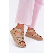 Womens Wedge Sandals With Decorations Beige Inblu