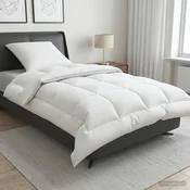vidaXL Set odeje in blazine 2 pcs 150x200 cm 4 letni časi 220 GSM Bela