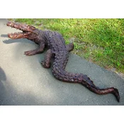 Casa Padrino luxury XXL bronze decorative sculpture crocodile 170 x 80 x H. 60 cm - Life size bronze figure - Bronze animal figure - XXL garden sculpture - Luxury garden decoration