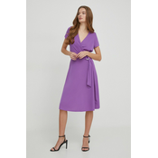 Obleka Lauren Ralph Lauren vijolična barva