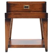 Casa Padrino luxury vintage style side table brown/brass 54 x 54 x H. 64.5 cm - Square bedside table with drawer - Living room furniture - Bedroom furniture - Luxury vintage style furniture