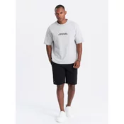 Ombre Mens short ottoman knit sweat shorts - black
