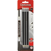 OPTIMA Grafitni svinčnik z radirko HB, komplet, 4 kosi