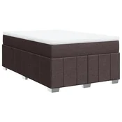 Vidaxl Box spring postelja z vzmetnico temno rjav 120x200 cm blago