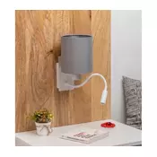 Brilagi -LED fleksibilna zidna lampa NUBILA 1xE27/25W/230V + LED/3W bela/svetlo siva