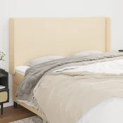 Vidaxl Vzglavje z ušesi krem 183x16x118/128 cm blago