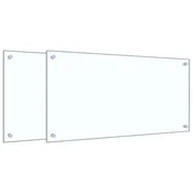 shumee Kuhinjska zaščitna obloga 2 kosa 80x40 cm kaljeno steklo
