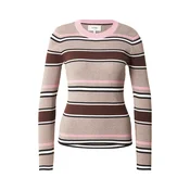 NÜMPH Pulover KALLIE mauve/temno roza/črna/bela