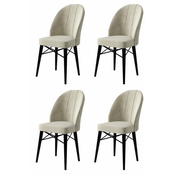 HANAH HOME Set 4 stolice Ritim Cream Black