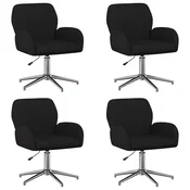 vidaXL vidaXL Vrteči pisarniški stoli 4 kos 54 x 58 x 90 cm Črna Blago, (5000302343)