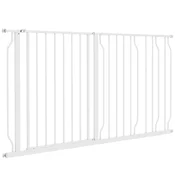 Homestar Ograja za vrata za pse nastavljive dolžine 75-145 cm jeklen okvir bela