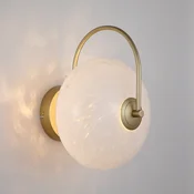 Searchlight LED stenska svetilka Confetti, zlata/bela, širina 25 cm, steklo - Dnevna soba/jedilnica - Sodobni - bel, zlato