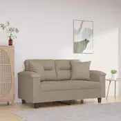 Dvosjed s jastucima smedesivi 120 cm tkanina od mikrovlakana