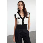 Trendyol Milla ženski top Twoaw25Ye00029, Ecru